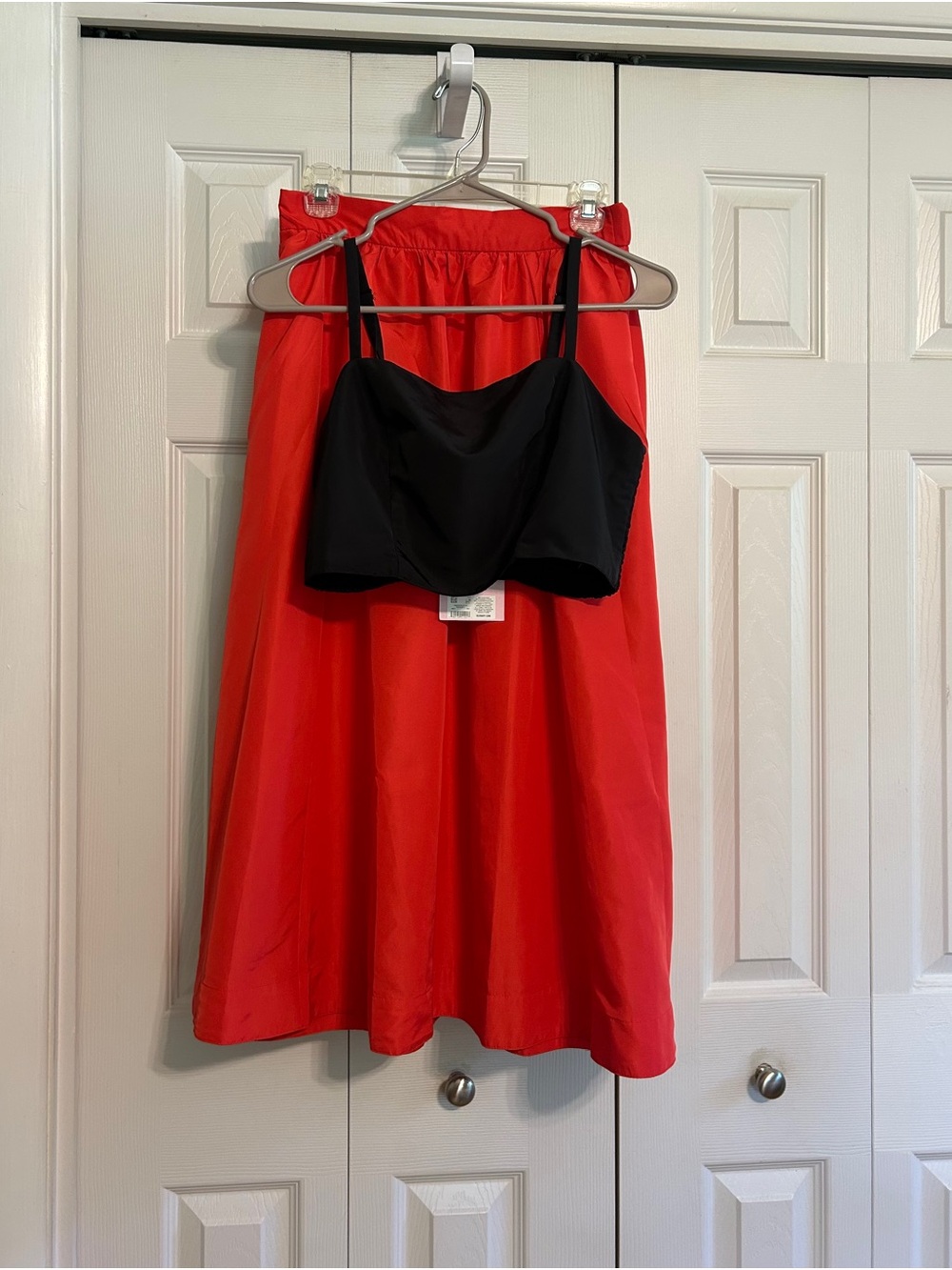 🍀NWT! Occasion by Old Navy High-Waisted Taffeta Midi Skirt & Black Halter